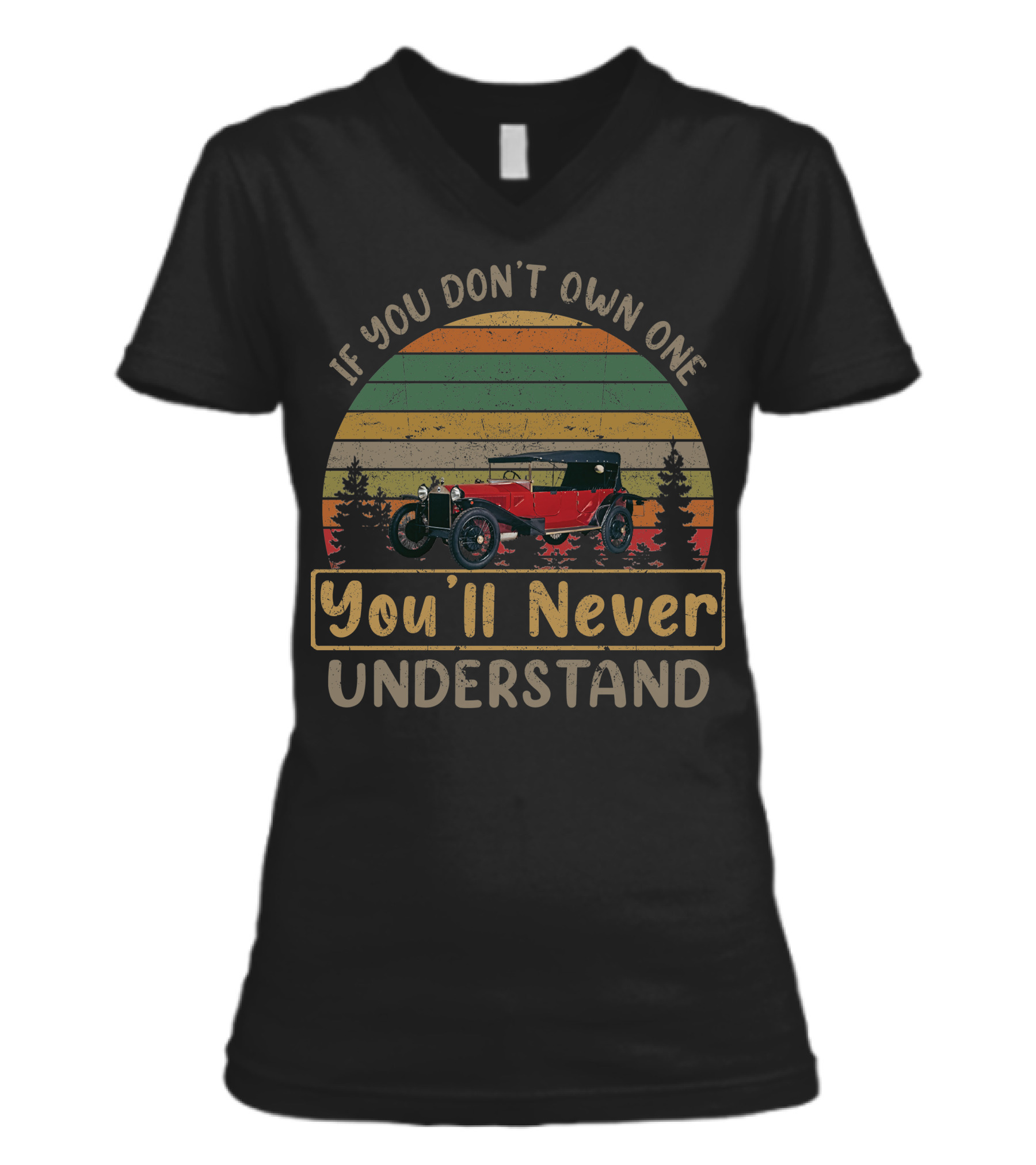 1922 Lancia Lambda V-Neck Womens T-Shirt
