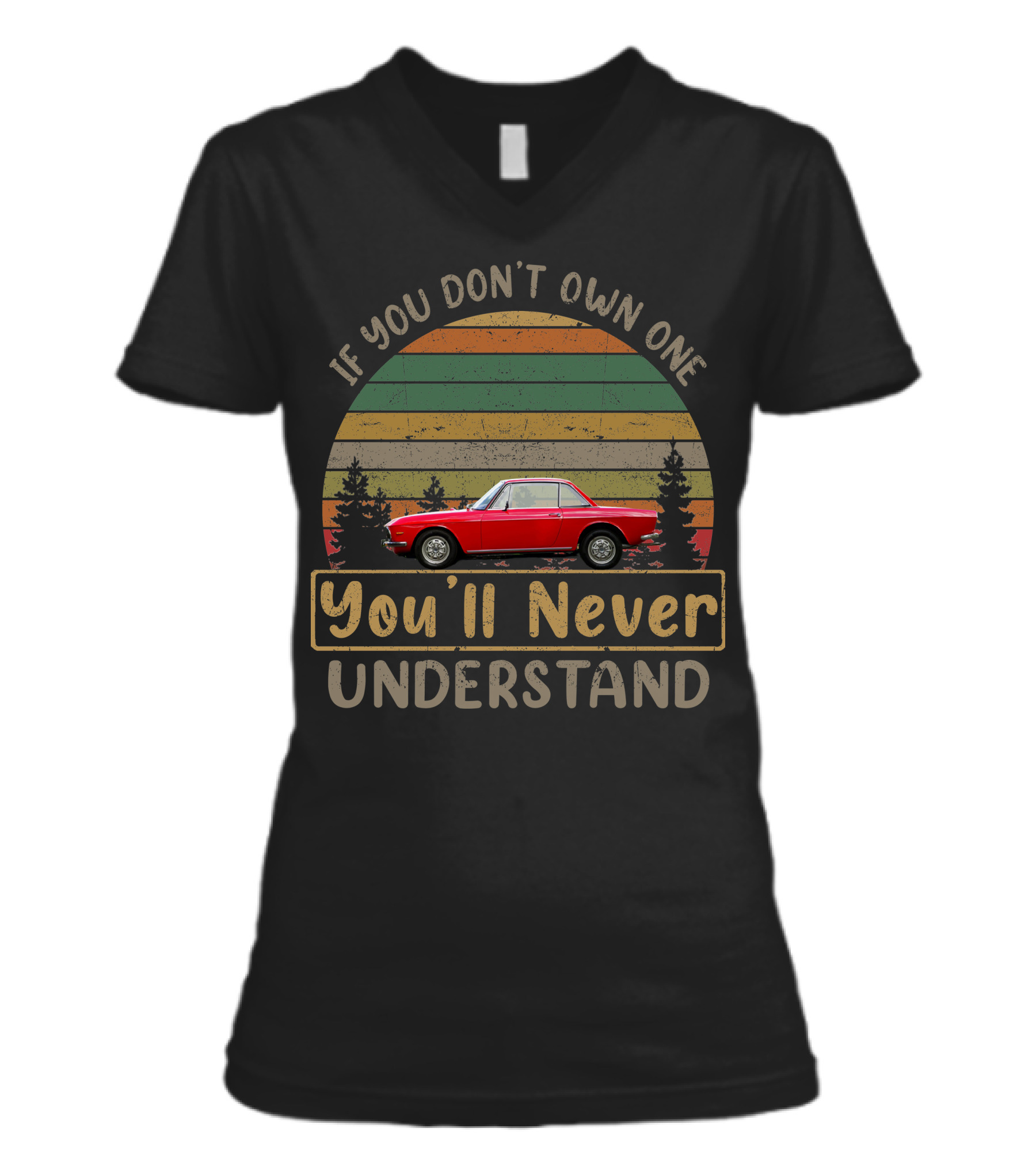 1972 Lancia Fulvia 1300 V-Neck Womens T-Shirt 